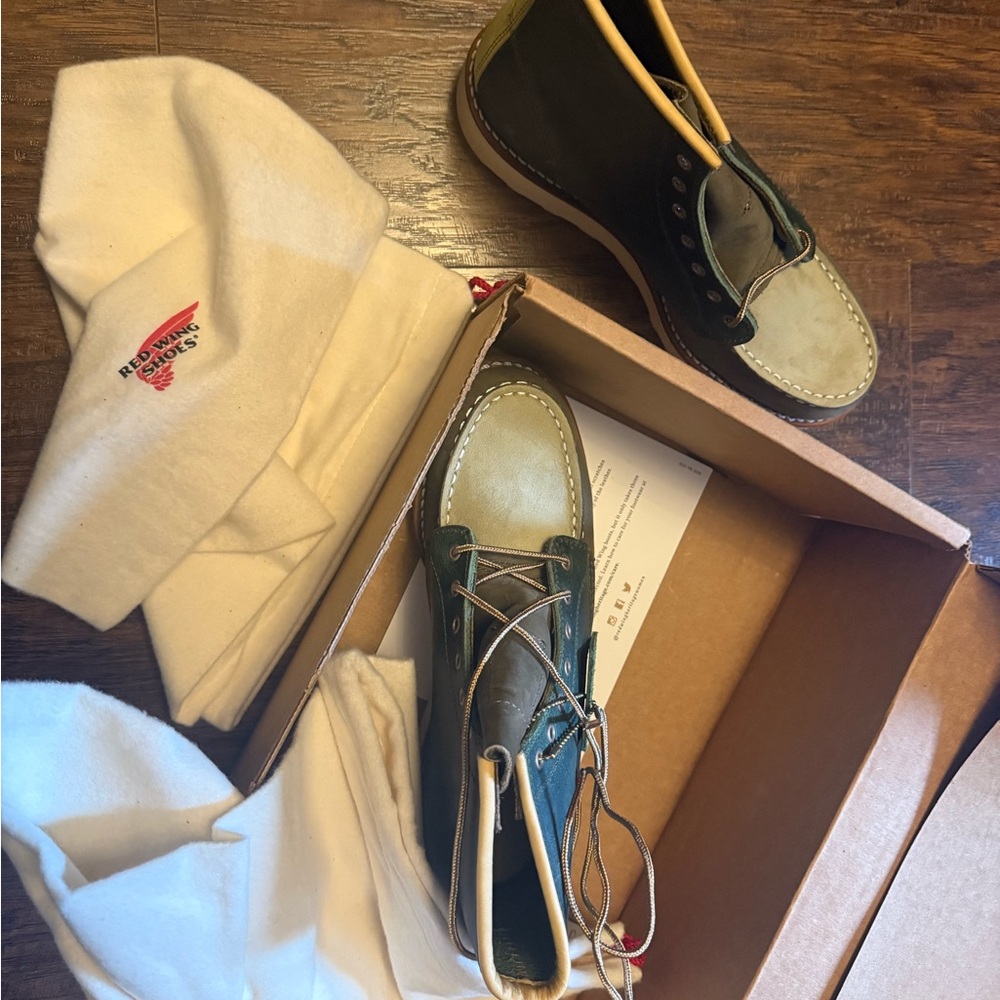 Red Wing NWT Woman’s 6” classic Moc Army Green - Picture 5 of 9